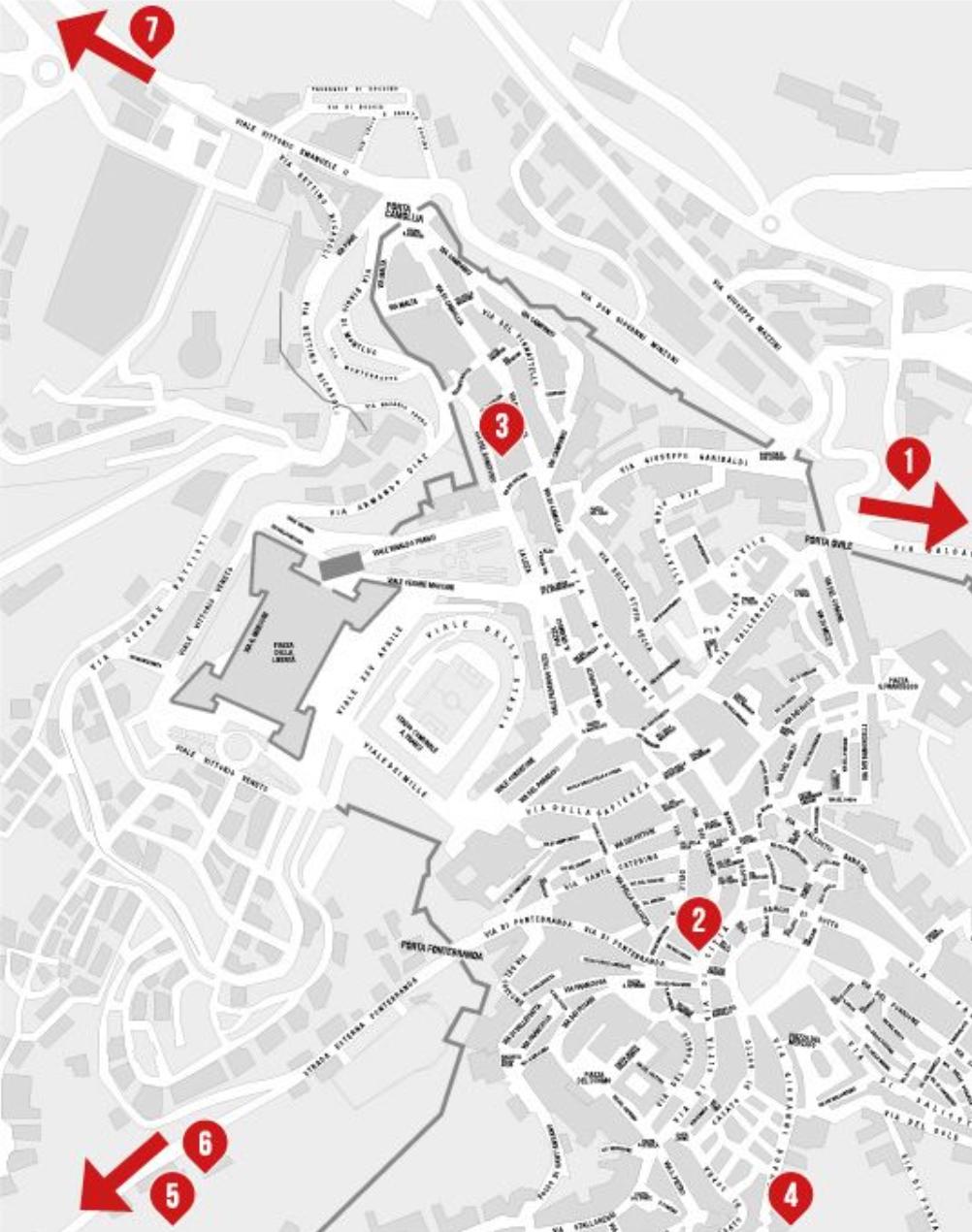 Mappa delle mostre del Siena Awards Photo Festival