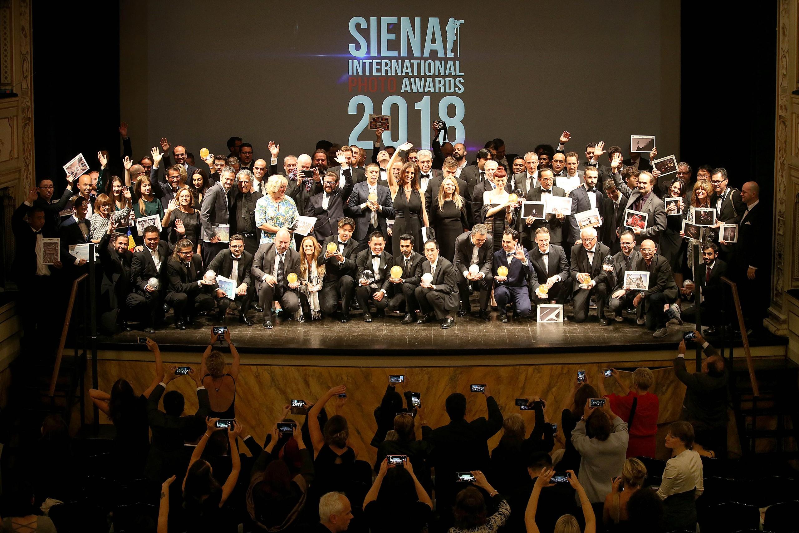 Group photo during the Awards Ceremony at the Teatro dei Rozzi