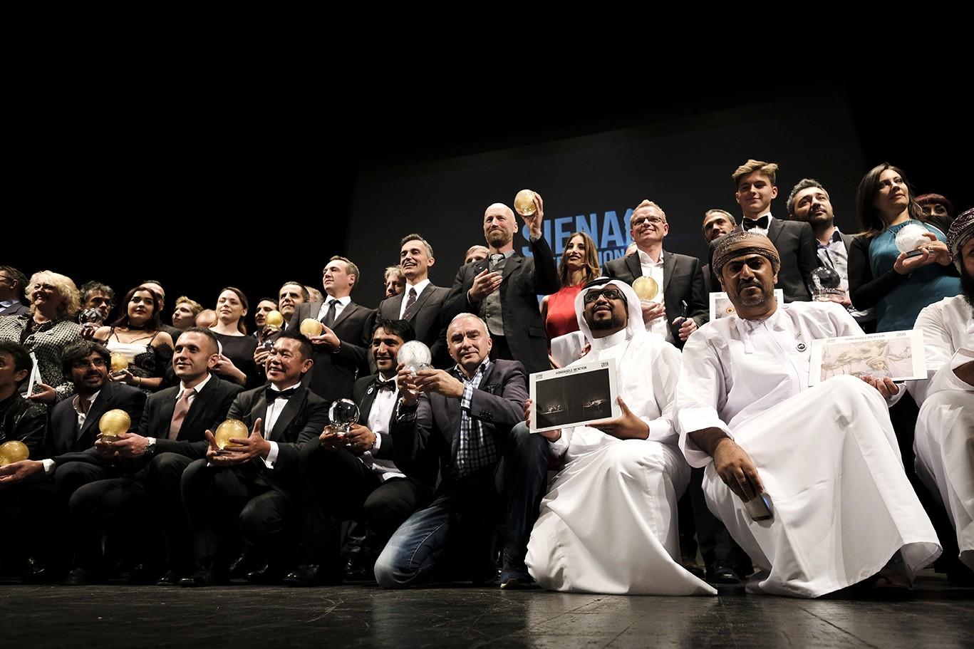 Group photo during the Awards Ceremony at the Teatro dei Rozzi