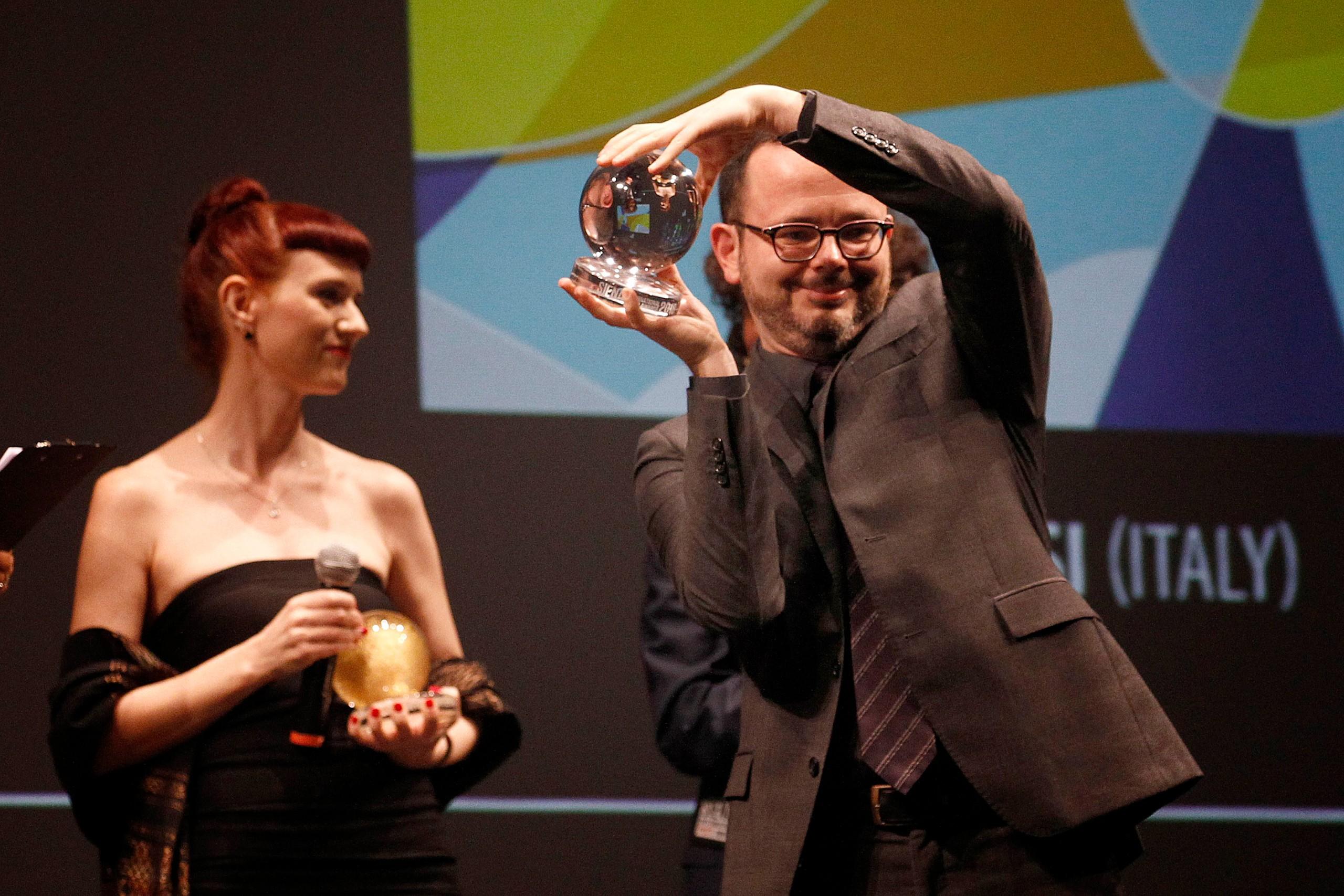 Ugo Galassi and Sina Falker during the Awards Ceremony at the  Teatro dei Rozzi